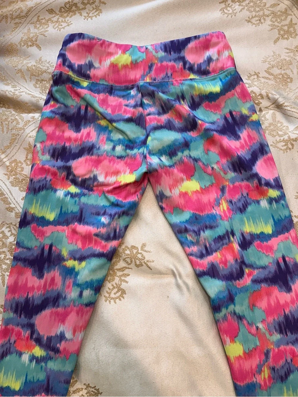 Justice Girls' Multicolor Tie-Dye Active Leggings with 'DANCE' Print 10